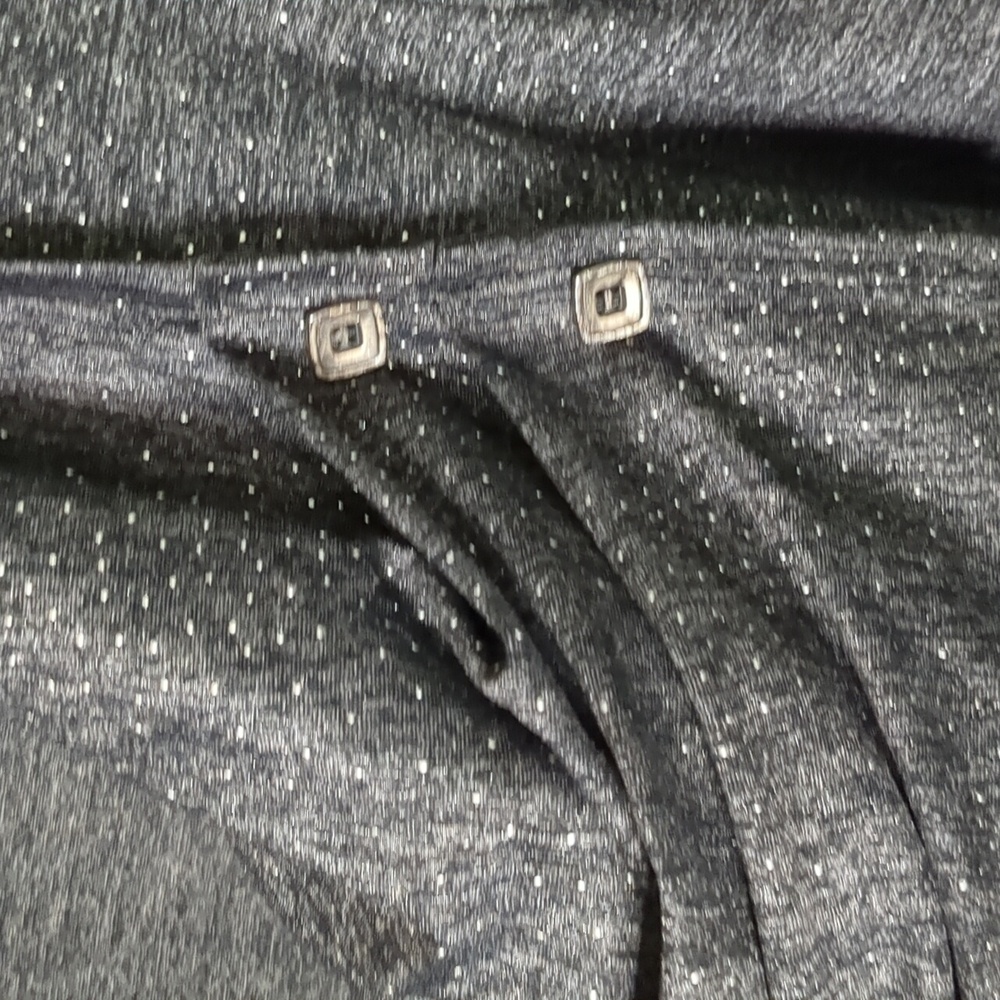 J* 3/4 sleeve faux cowl neck 2 button detail textured black gray tunic top XXL - Picture 8 of 13